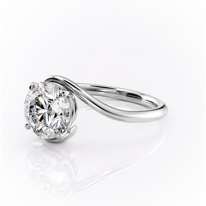 Inel de logodnă Orielle din aur Alb 14kt cu moissanite tăietură rotundă – Solitar rafinată pentru profil mediu | Personalizează și configurează gratuit online [7]