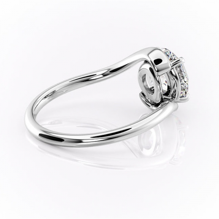 Inel de logodnă Orielle din aur Alb 14kt cu moissanite tăietură rotundă – Solitar rafinată pentru profil mediu | Personalizează și configurează gratuit online [3]