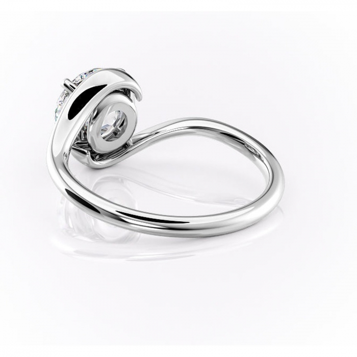 Inel de logodnă Orielle din aur Alb 14kt cu moissanite tăietură rotundă – Solitar rafinată pentru profil mediu | Personalizează și configurează gratuit online [4]