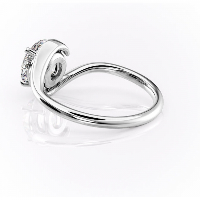 Inel de logodnă Orielle din aur Alb 14kt cu moissanite tăietură rotundă – Solitar rafinată pentru profil mediu | Personalizează și configurează gratuit online [5]