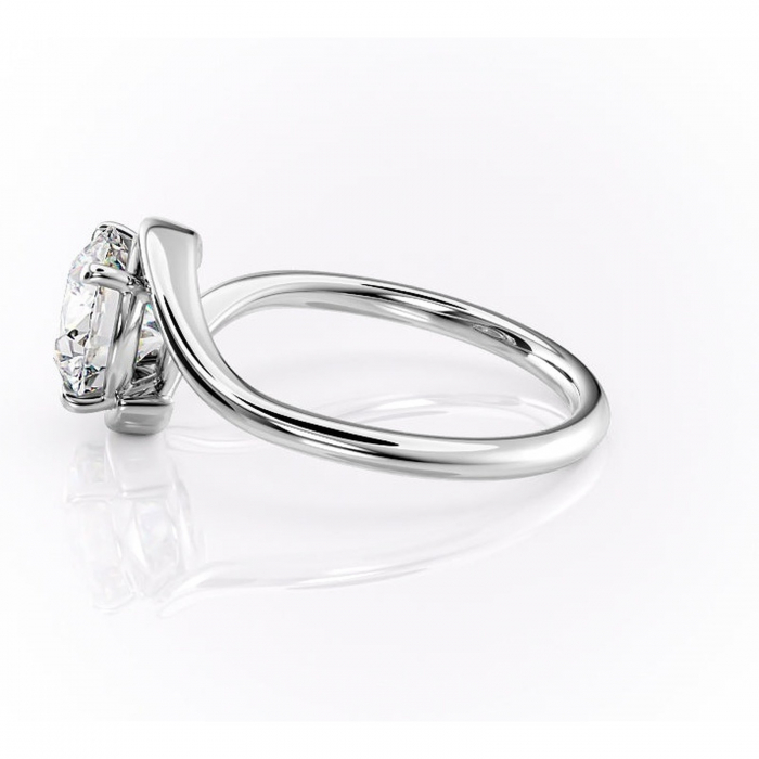 Inel de logodnă Orielle din aur Alb 14kt cu moissanite tăietură rotundă – Solitar rafinată pentru profil mediu | Personalizează și configurează gratuit online [6]