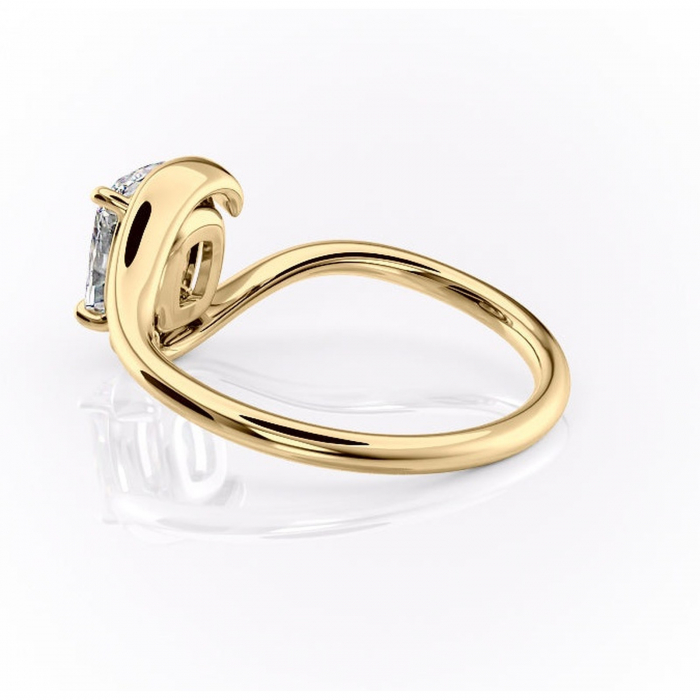 Inel de logodnă Orielle din aur Galben 14kt cu moissanite tăietură asscher – Solitar rafinată pentru profil mediu | Personalizează și configurează gratuit online [5]