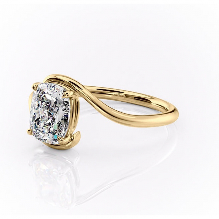 Inel de logodnă Orielle din aur Galben 14kt cu moissanite tăietură asscher – Solitar rafinată pentru profil mediu | Personalizează și configurează gratuit online [7]