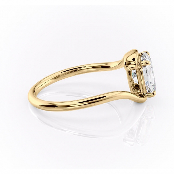 Inel de logodnă Orielle din aur Galben 14kt cu moissanite tăietură asscher – Solitar rafinată pentru profil mediu | Personalizează și configurează gratuit online [2]