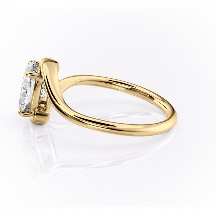 Inel de logodnă Orielle din aur Galben 14kt cu moissanite tăietură asscher – Solitar rafinată pentru profil mediu | Personalizează și configurează gratuit online [6]