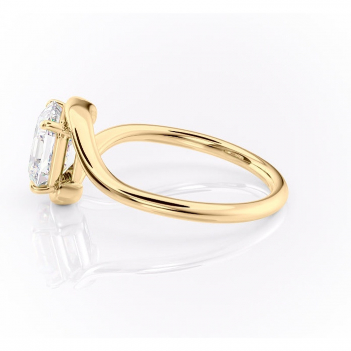 Inel de logodnă Orielle din aur Galben 14kt cu moissanite tăietură asscher – Solitar rafinată pentru profil mediu | Personalizează și configurează gratuit online [6]