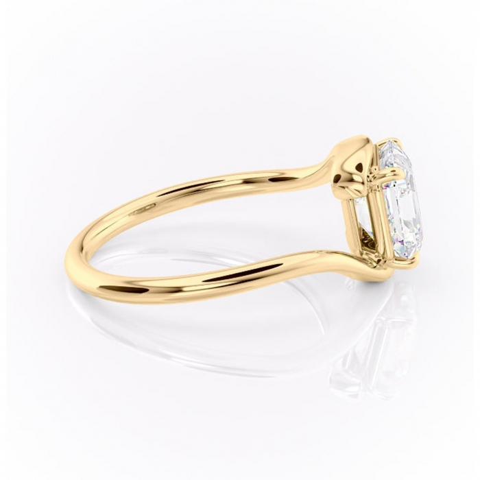 Inel de logodnă Orielle din aur Galben 14kt cu moissanite tăietură asscher – Solitar rafinată pentru profil mediu | Personalizează și configurează gratuit online [2]