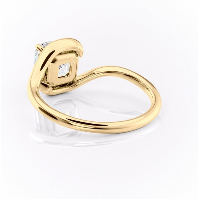 Inel de logodnă Orielle din aur Galben 14kt cu moissanite tăietură asscher – Solitar rafinată pentru profil mediu | Personalizează și configurează gratuit online [4]
