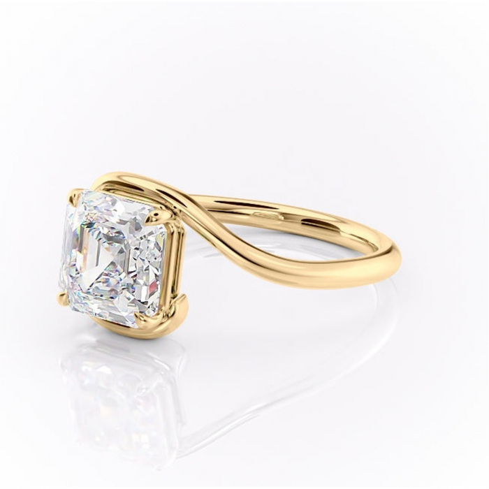 Inel de logodnă Orielle din aur Galben 14kt cu moissanite tăietură asscher – Solitar rafinată pentru profil mediu | Personalizează și configurează gratuit online [7]