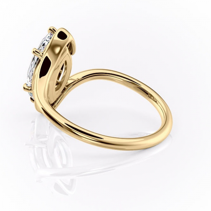 Inel de logodnă Orielle din aur Galben 14kt cu moissanite tăietură marquise – Solitar rafinată pentru profil mediu | Personalizează și configurează gratuit online [5]