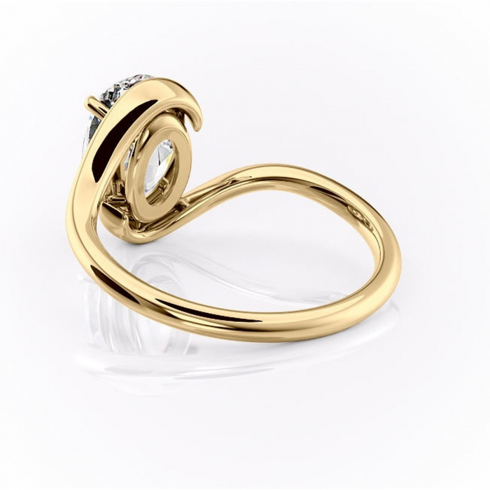 Inel de logodnă Orielle din aur Galben 14kt cu moissanite tăietură ovală – Solitar rafinată pentru profil mediu | Personalizează și configurează gratuit online [4]