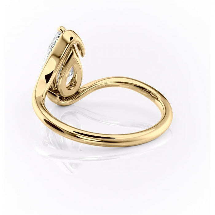 Inel de logodnă Orielle din aur Galben 18kt cu moissanite tăietură pară – Solitar rafinată pentru profil mediu | Personalizează și configurează gratuit online [4]