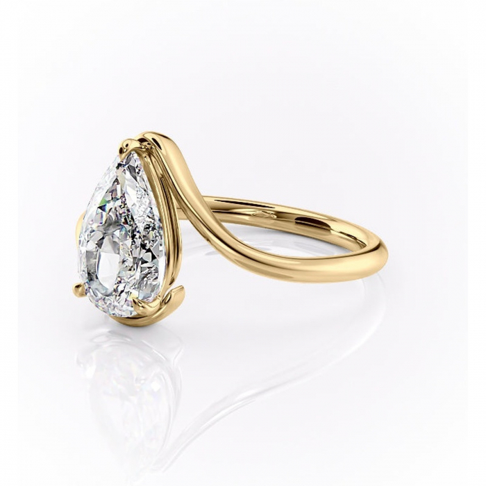 Inel de logodnă Orielle din aur Galben 18kt cu moissanite tăietură pară – Solitar rafinată pentru profil mediu | Personalizează și configurează gratuit online [7]