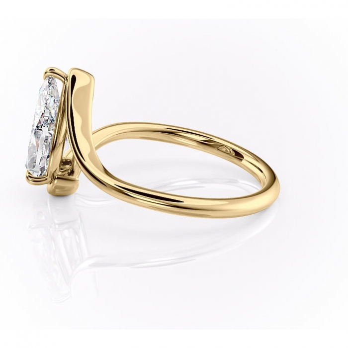 Inel de logodnă Orielle din aur Galben 18kt cu moissanite tăietură pară – Solitar rafinată pentru profil mediu | Personalizează și configurează gratuit online [6]