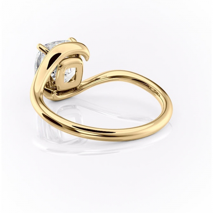 Inel de logodnă Orielle din aur Galben 14kt cu moissanite tăietură pernă – Solitar rafinată pentru profil mediu | Personalizează și configurează gratuit online [4]