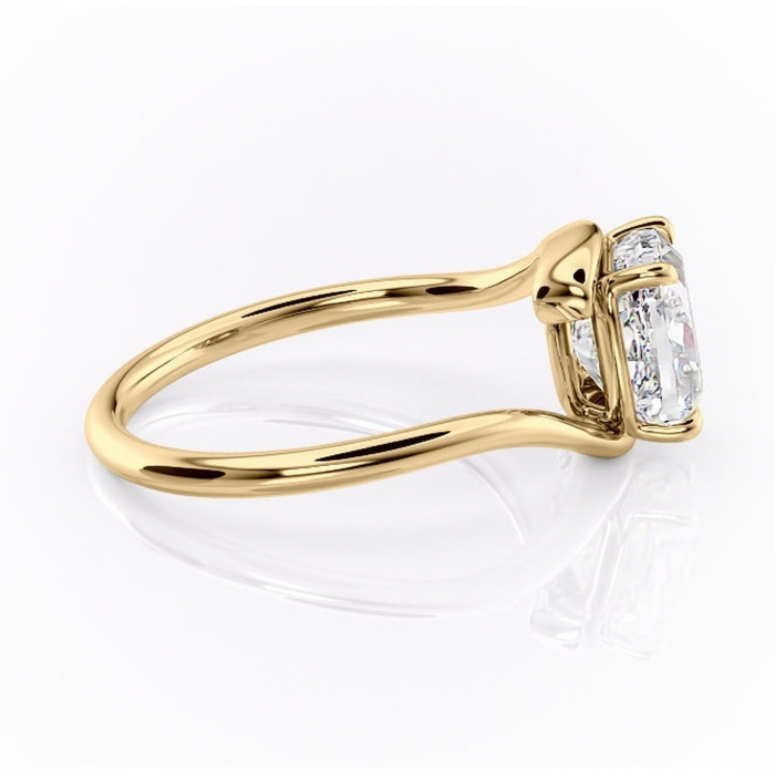 Inel de logodnă Orielle din aur Galben 14kt cu moissanite tăietură pernă – Solitar rafinată pentru profil mediu | Personalizează și configurează gratuit online [2]