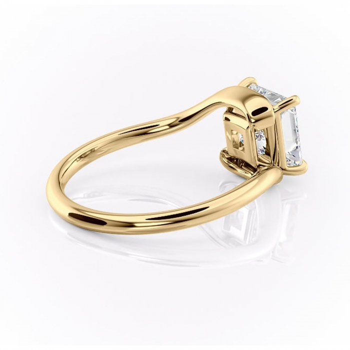 Inel de logodnă Orielle din aur Galben 14kt cu moissanite tăietură princess – Solitar rafinată pentru profil mediu | Personalizează și configurează gratuit online [3]