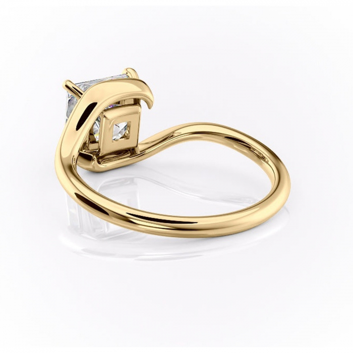 Inel de logodnă Orielle din aur Galben 14kt cu moissanite tăietură princess – Solitar rafinată pentru profil mediu | Personalizează și configurează gratuit online [4]
