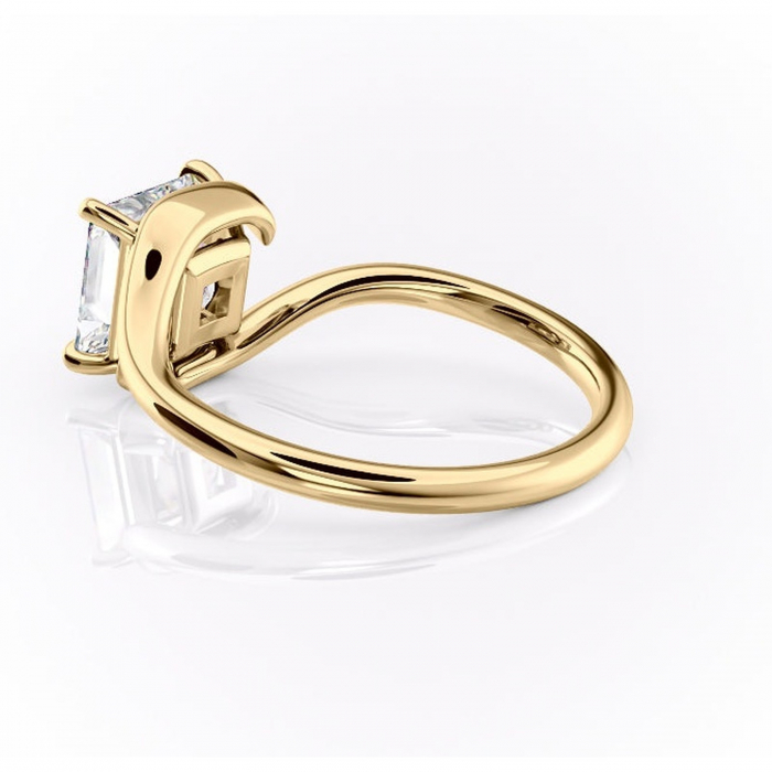 Inel de logodnă Orielle din aur Galben 14kt cu moissanite tăietură princess – Solitar rafinată pentru profil mediu | Personalizează și configurează gratuit online [5]