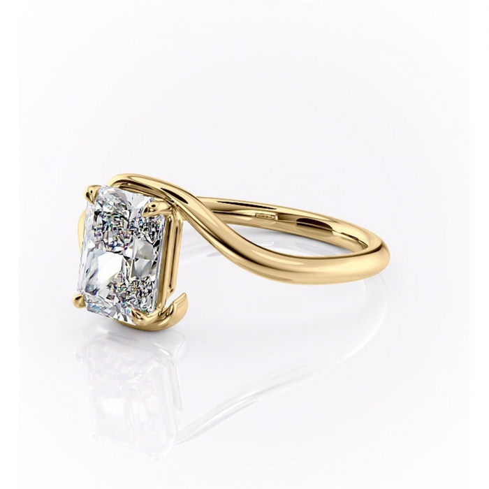 Inel de logodnă Orielle din aur Galben 18kt cu moissanite tăietură radiantă – Solitar rafinată pentru profil mediu | Personalizează și configurează gratuit online [7]