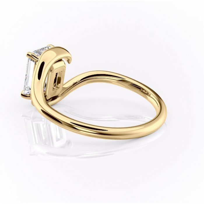 Inel de logodnă Orielle din aur Galben 18kt cu moissanite tăietură radiantă – Solitar rafinată pentru profil mediu | Personalizează și configurează gratuit online [5]