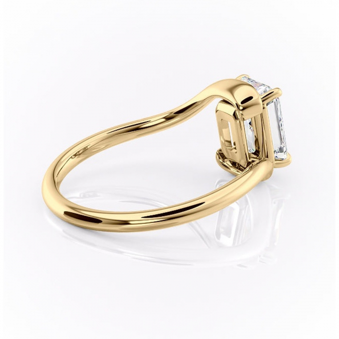 Inel de logodnă Orielle din aur Galben 18kt cu moissanite tăietură radiantă – Solitar rafinată pentru profil mediu | Personalizează și configurează gratuit online [3]
