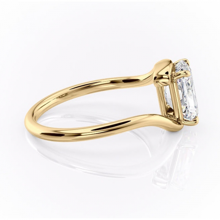 Inel de logodnă Orielle din aur Galben 18kt cu moissanite tăietură radiantă – Solitar rafinată pentru profil mediu | Personalizează și configurează gratuit online [2]
