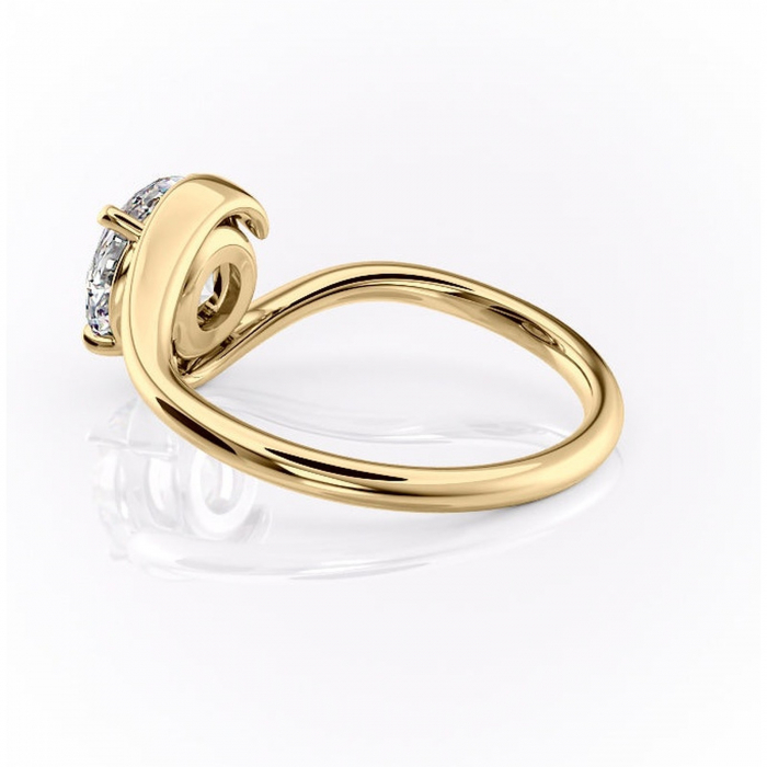 Inel de logodnă Orielle din aur Galben 14kt cu moissanite tăietură rotundă – Solitar rafinată pentru profil mediu | Personalizează și configurează gratuit online [5]