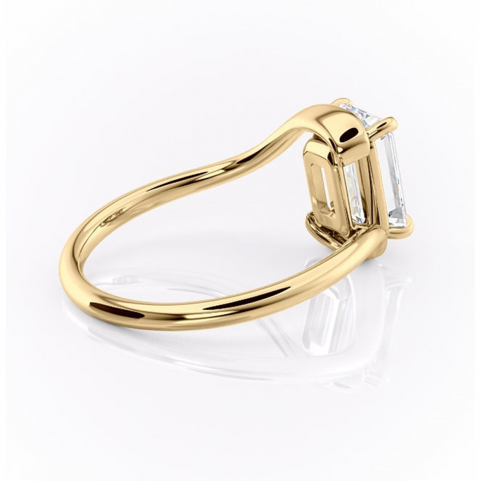 Inel de logodnă Orielle din aur Galben 14kt cu moissanite tăietură smarald – Solitar rafinată pentru profil mediu | Personalizează și configurează gratuit online [3]