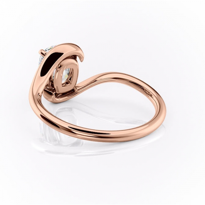 Inel de logodnă Orielle din aur Rose 14kt cu moissanite tăietură asscher – Solitar rafinată pentru profil mediu | Personalizează și configurează gratuit online [4]