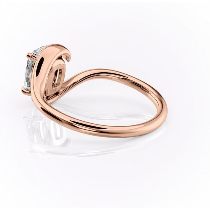 Inel de logodnă Orielle din aur Rose 14kt cu moissanite tăietură asscher – Solitar rafinată pentru profil mediu | Personalizează și configurează gratuit online [5]