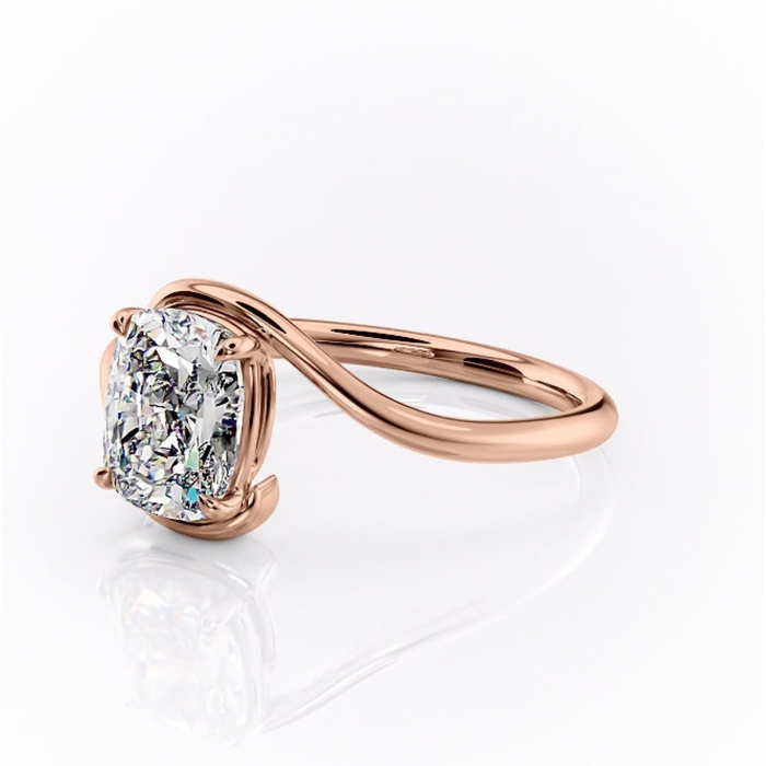 Inel de logodnă Orielle din aur Rose 14kt cu moissanite tăietură asscher – Solitar rafinată pentru profil mediu | Personalizează și configurează gratuit online [7]