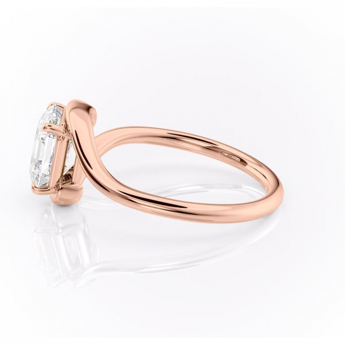Inel de logodnă Orielle din aur Rose 14kt cu moissanite tăietură asscher – Solitar rafinată pentru profil mediu | Personalizează și configurează gratuit online [6]