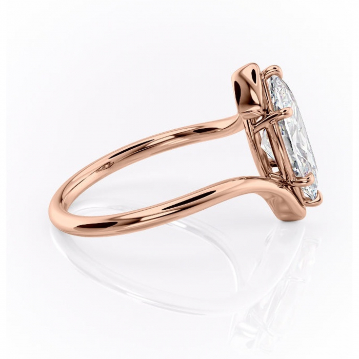 Inel de logodnă Orielle din aur Rose 14kt cu moissanite tăietură marquise – Solitar rafinată pentru profil mediu | Personalizează și configurează gratuit online [2]