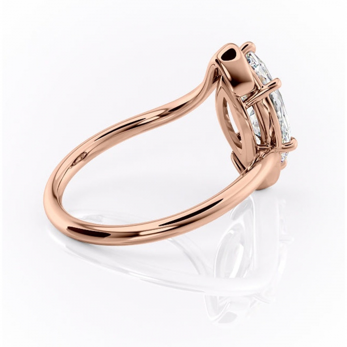 Inel de logodnă Orielle din aur Rose 14kt cu moissanite tăietură marquise – Solitar rafinată pentru profil mediu | Personalizează și configurează gratuit online [3]