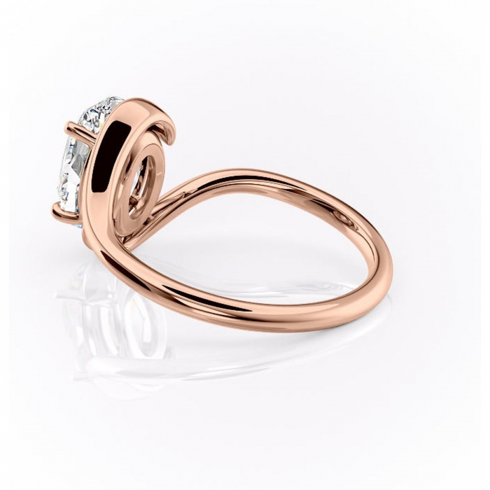 Inel de logodnă Orielle din aur Rose 14kt cu moissanite tăietură ovală – Solitar rafinată pentru profil mediu | Personalizează și configurează gratuit online [5]