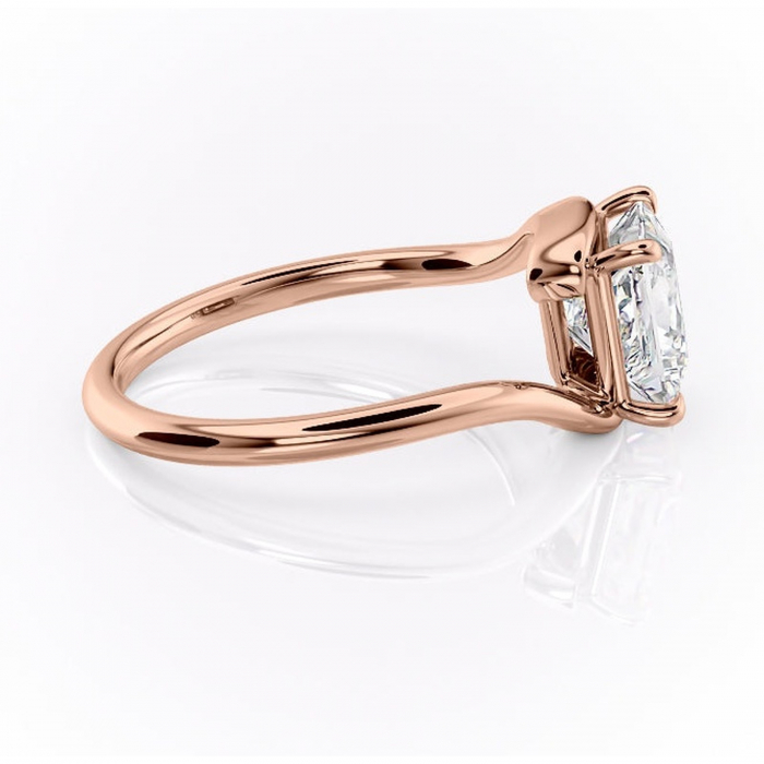 Inel de logodnă Orielle din aur Rose 14kt cu moissanite tăietură princess – Solitar rafinată pentru profil mediu | Personalizează și configurează gratuit online [2]