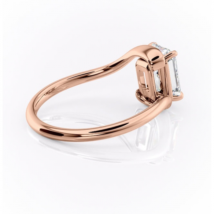 Inel de logodnă Orielle din aur Rose 14kt cu moissanite tăietură radiantă – Solitar rafinată pentru profil mediu | Personalizează și configurează gratuit online [3]