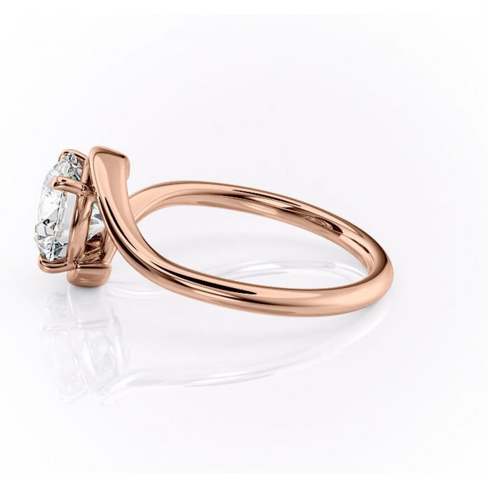 Inel de logodnă Orielle din aur Rose 14kt cu moissanite tăietură rotundă – Solitar rafinată pentru profil mediu | Personalizează și configurează gratuit online [6]