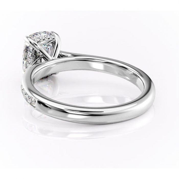 Inel de logodnă Perla din aur Alb 14kt cu moissanite tăietură asscher – Montură cu canal rafinată pentru profil înalt | Personalizează și configurează gratuit online [4]