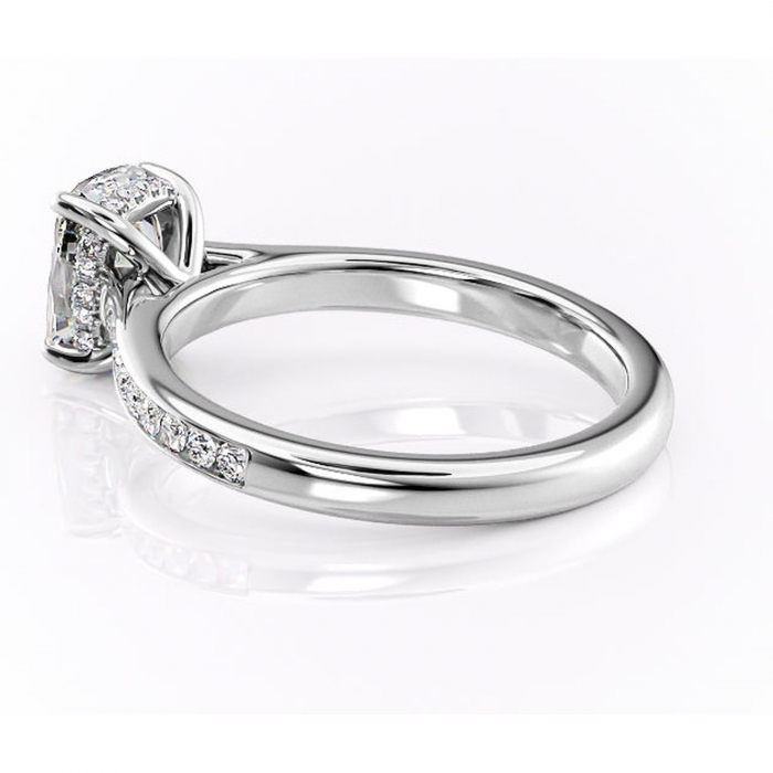 Inel de logodnă Perla din aur Alb 14kt cu moissanite tăietură asscher – Montură cu canal rafinată pentru profil înalt | Personalizează și configurează gratuit online [5]