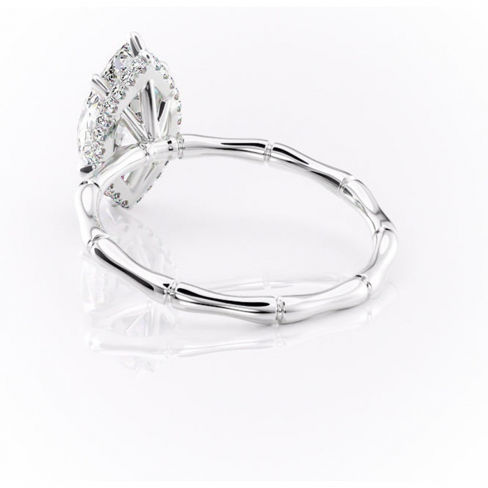 Inel de logodnă Poppy din aur Alb 14kt cu moissanite tăietură marquise – Solitar rafinată pentru profil înalt | Personalizează și configurează gratuit online [4]