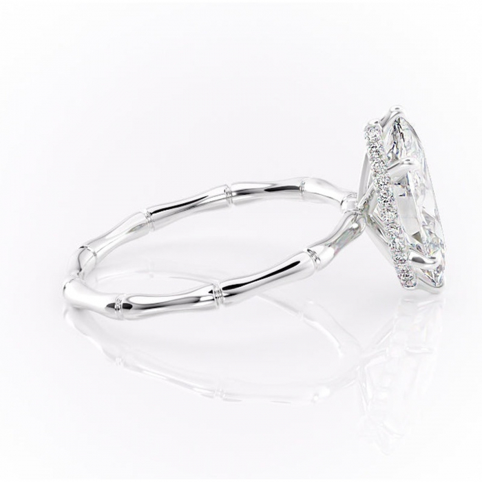 Inel de logodnă Poppy din aur Alb 14kt cu moissanite tăietură marquise – Solitar rafinată pentru profil înalt | Personalizează și configurează gratuit online [2]