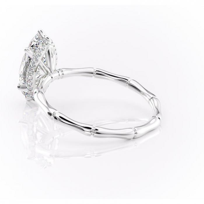 Inel de logodnă Poppy din aur Alb 14kt cu moissanite tăietură marquise – Solitar rafinată pentru profil înalt | Personalizează și configurează gratuit online [5]