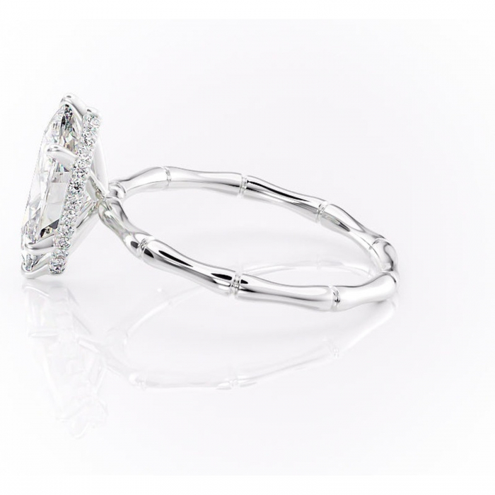 Inel de logodnă Poppy din aur Alb 14kt cu moissanite tăietură marquise – Solitar rafinată pentru profil înalt | Personalizează și configurează gratuit online [6]