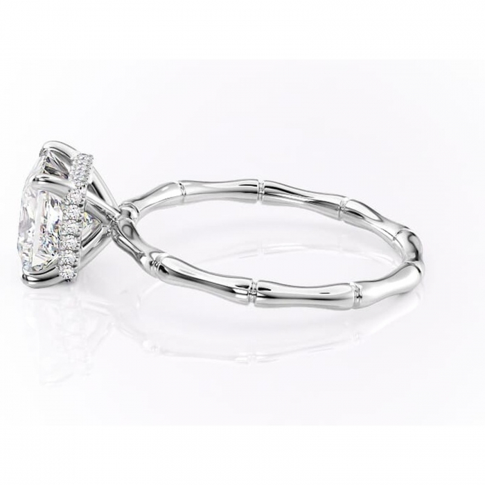 Inel de logodnă Poppy din aur Alb 18kt cu moissanite tăietură princess – Solitar rafinată pentru profil înalt | Personalizează și configurează gratuit online [6]