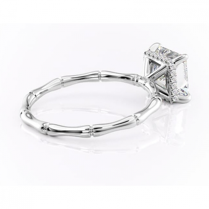 Inel de logodnă Poppy din aur Alb 18kt cu moissanite tăietură princess – Solitar rafinată pentru profil înalt | Personalizează și configurează gratuit online [3]