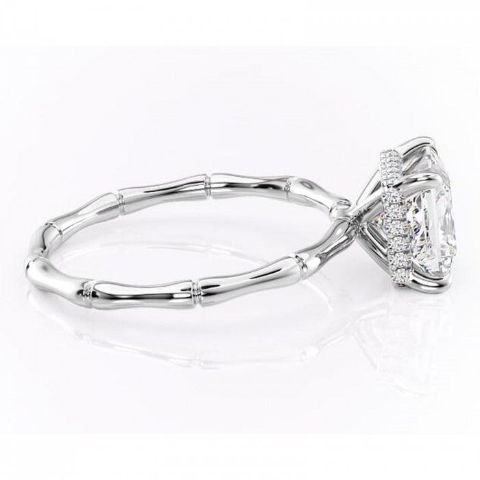 Inel de logodnă Poppy din aur Alb 18kt cu moissanite tăietură princess – Solitar rafinată pentru profil înalt | Personalizează și configurează gratuit online [2]