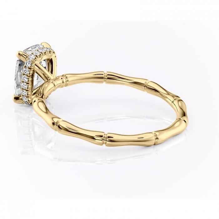 Inel de logodnă Poppy din aur Galben 14kt cu moissanite tăietură asscher – Solitar rafinată pentru profil înalt | Personalizează și configurează gratuit online [5]