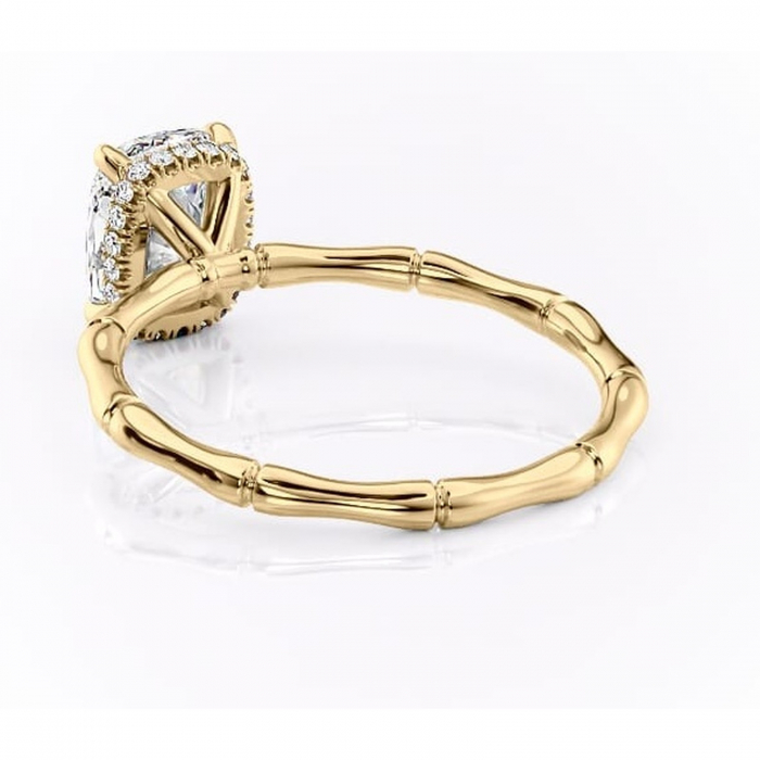 Inel de logodnă Poppy din aur Galben 14kt cu moissanite tăietură asscher – Solitar rafinată pentru profil înalt | Personalizează și configurează gratuit online [4]